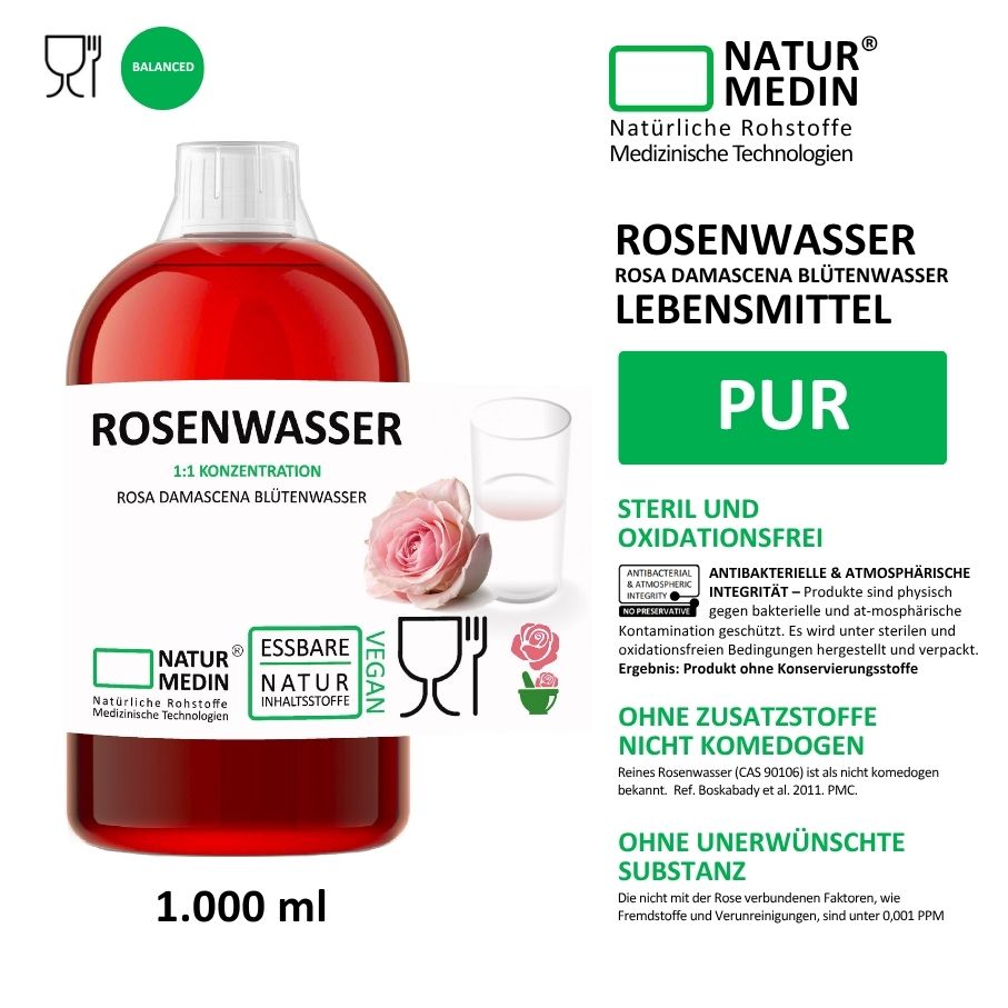 Rosenwasser zum Backen LEBENSMITTEL 1000ml PET