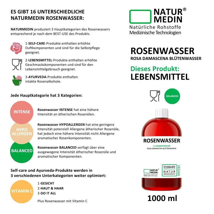 Rosenwasser zum Backen LEBENSMITTEL 1000ml PET