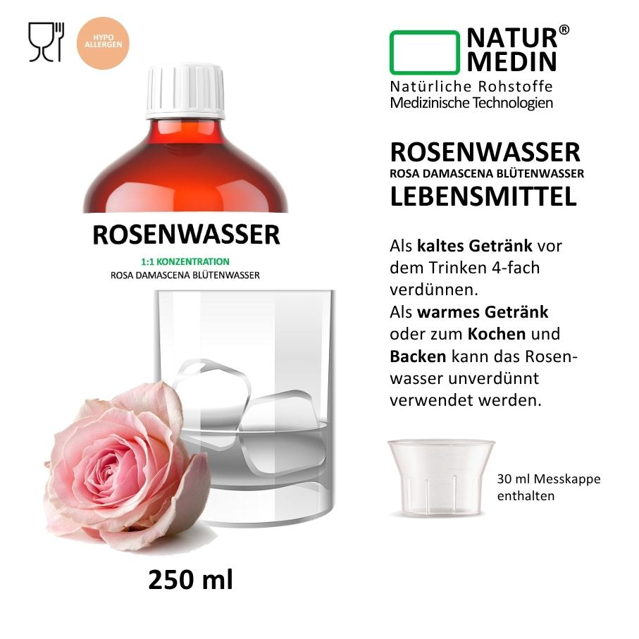 Rosenwasser zum Backen LEBENSMITTEL 250ml PET