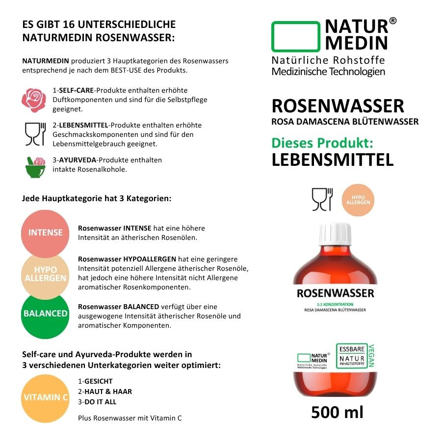 Rosenwasser zum Backen LEBENSMITTEL 500ml PET