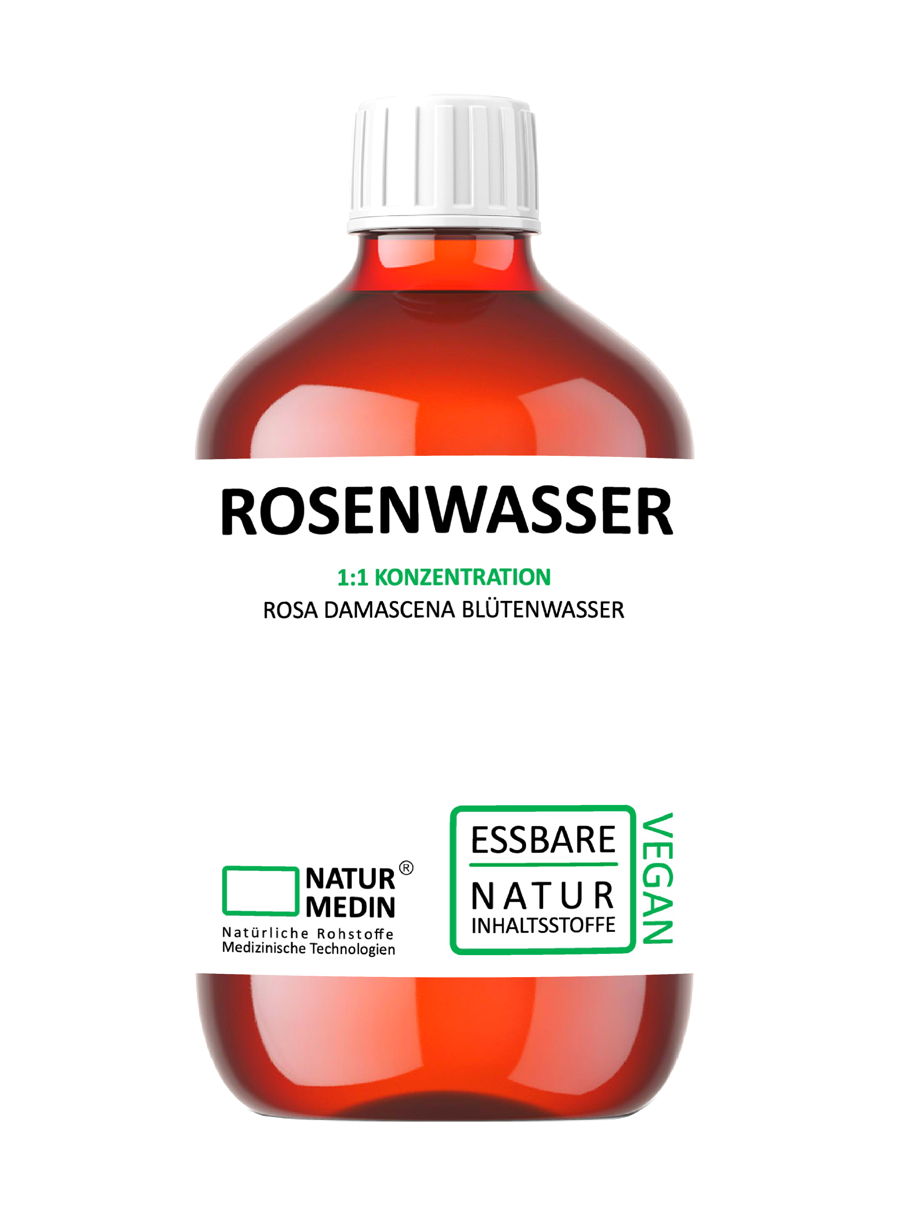 Rosenwasser - Essbar. Haut und Haar 100 % naturrein