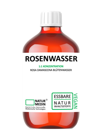 Rosenwasser - Essbar. Haut und Haar 100 % naturrein