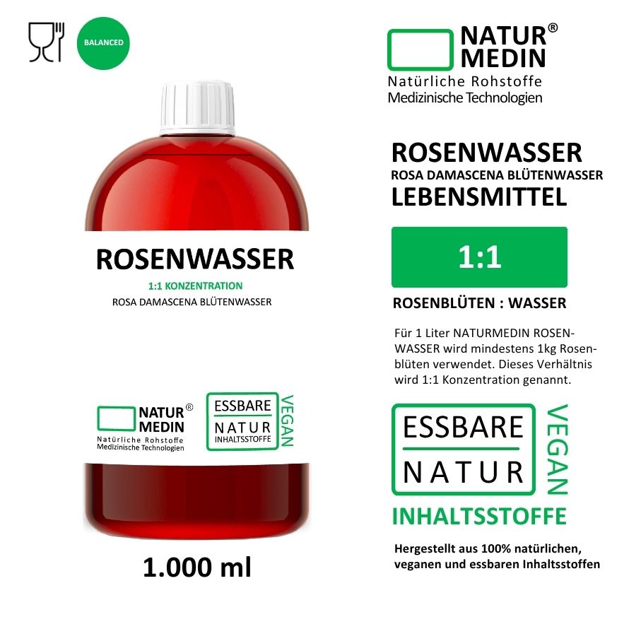 Rosenwasser zum Backen LEBENSMITTEL 1000ml PET