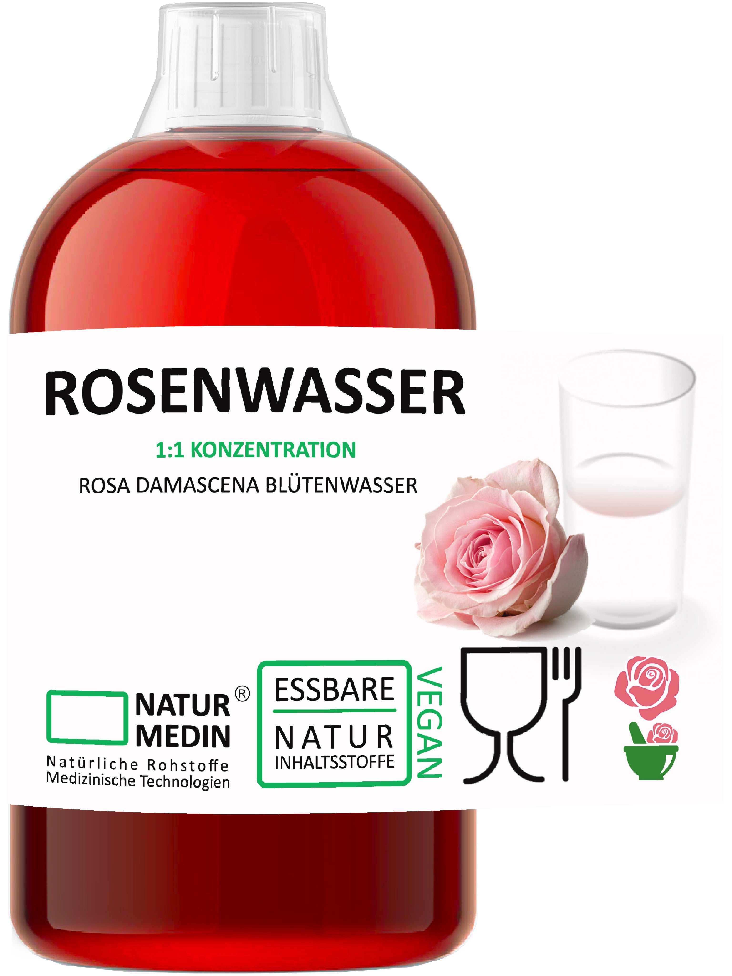 Rosenwasser zum Backen LEBENSMITTEL 1000ml PET