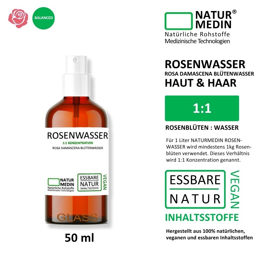 Rosenwasser Erfrischendes Gesichtswasser Spray 50ml