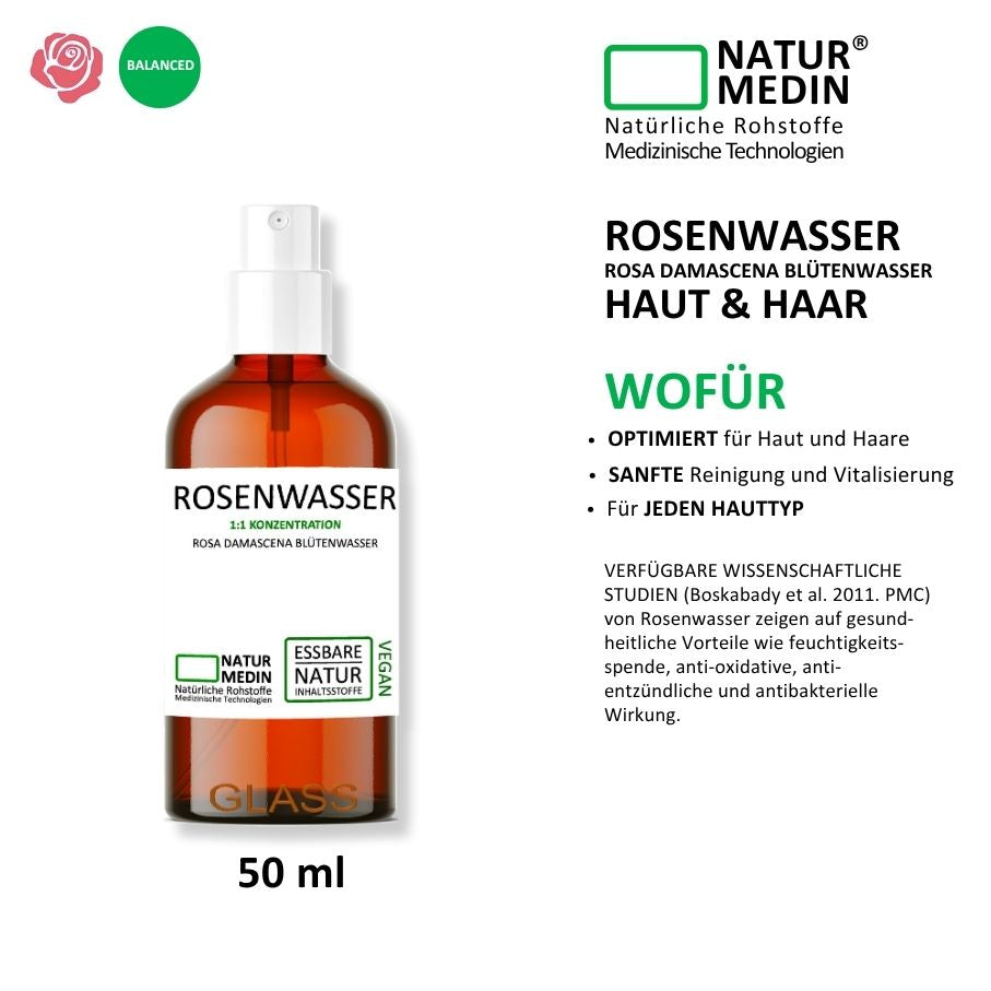 Rosenwasser Erfrischendes Gesichtswasser Spray 50ml