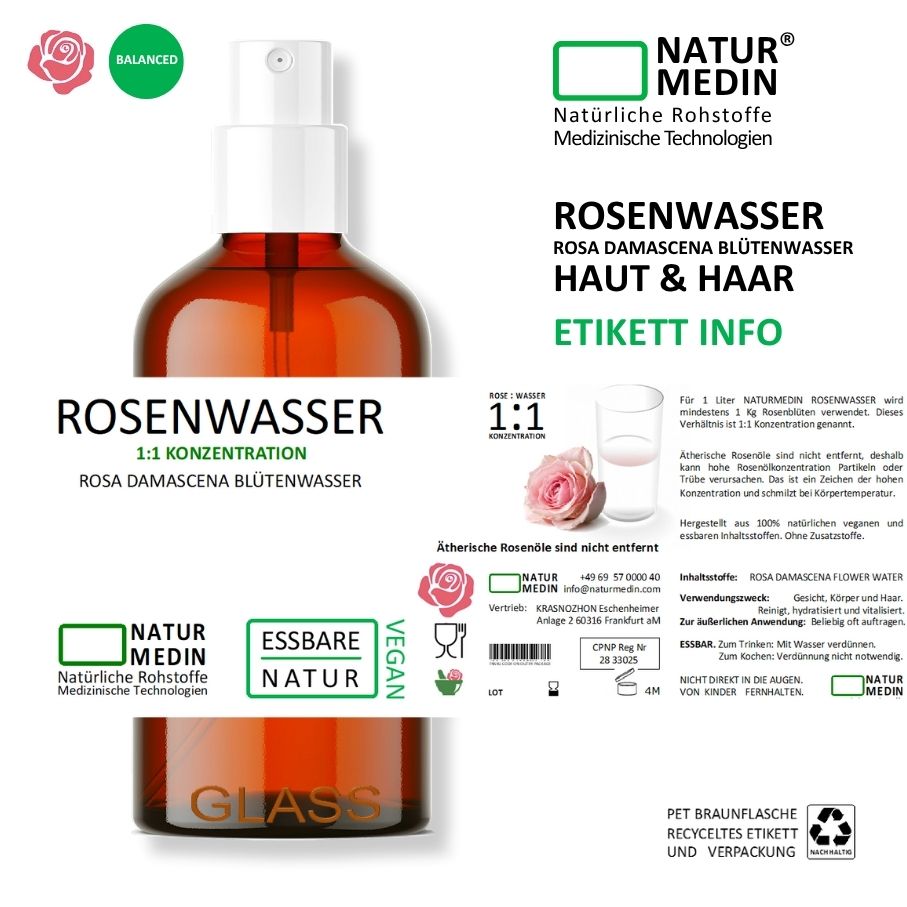 Rosenwasser Erfrischendes Gesichtswasser Spray 50ml