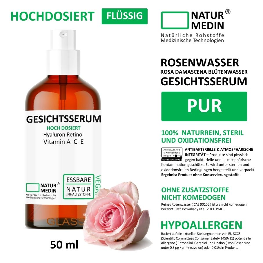 Gesichtsserum Hyaluron Retinol Vitamin A C E Anti-Aging 100% Natur
