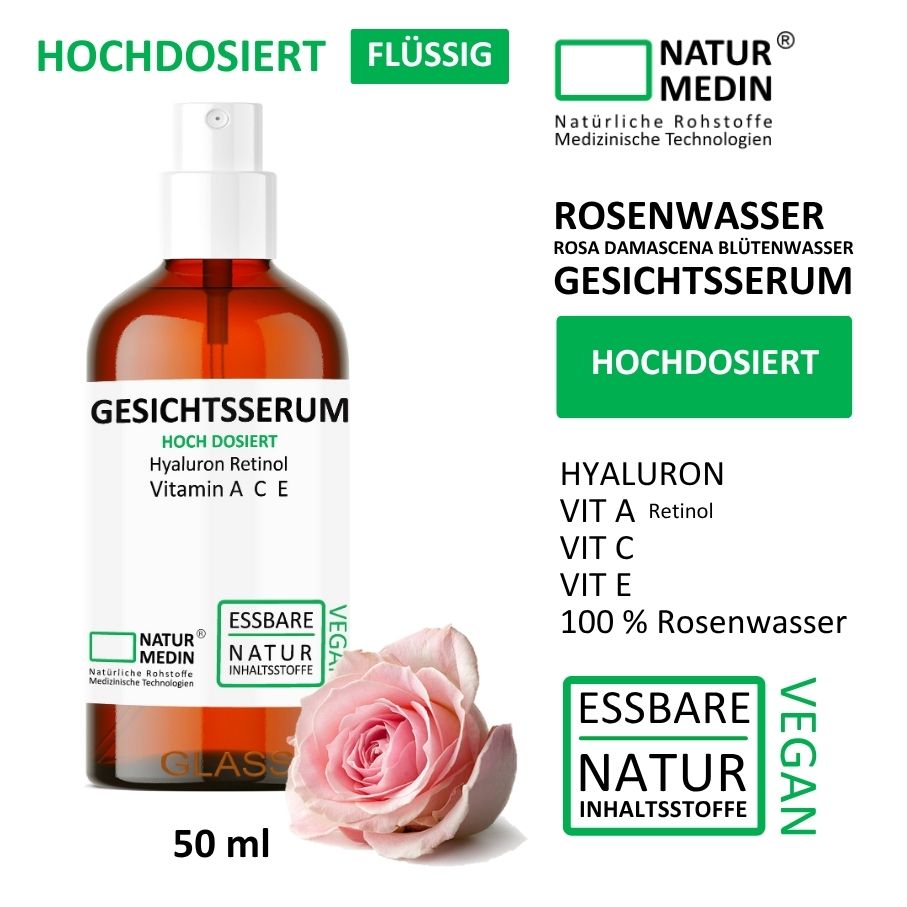 Gesichtsserum Hyaluron Retinol Vitamin A C E Anti-Aging 100% Natur