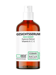 Naturmedin ACE Hyaluron Gesichtsserum. Vegane, natürliche Hautpflege mit Vitamin ACE und Hyaluronsäure für intensive Feuchtigkeit und strahlende Haut.