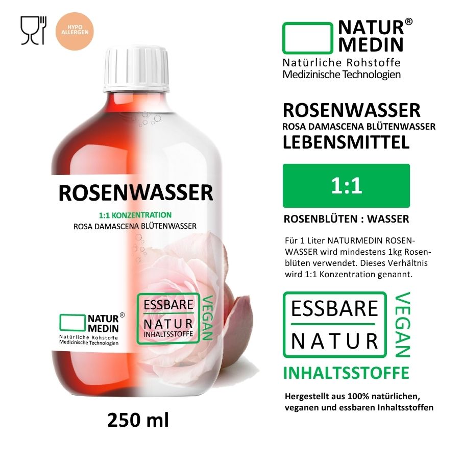Rosenwasser zum Backen LEBENSMITTEL 250ml PET