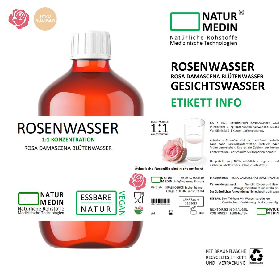 Rose water – care in dermatological purity