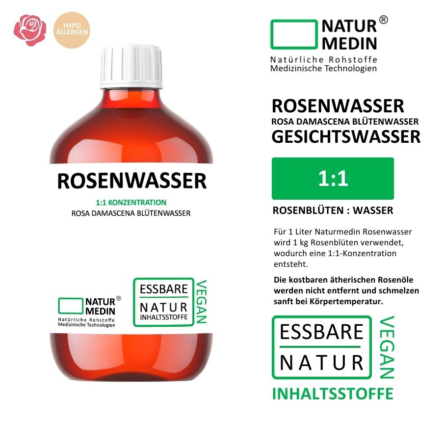 Rose water – care in dermatological purity