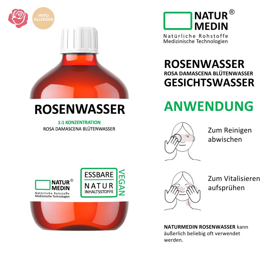 Rose water – care in dermatological purity