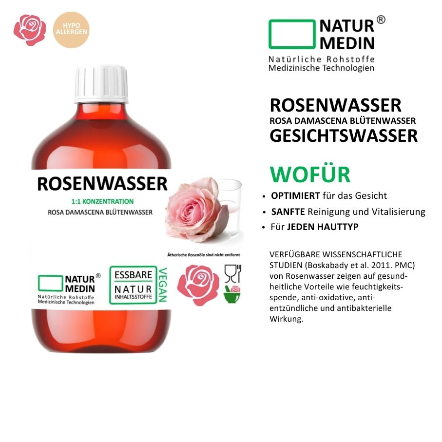 Rose water – care in dermatological purity