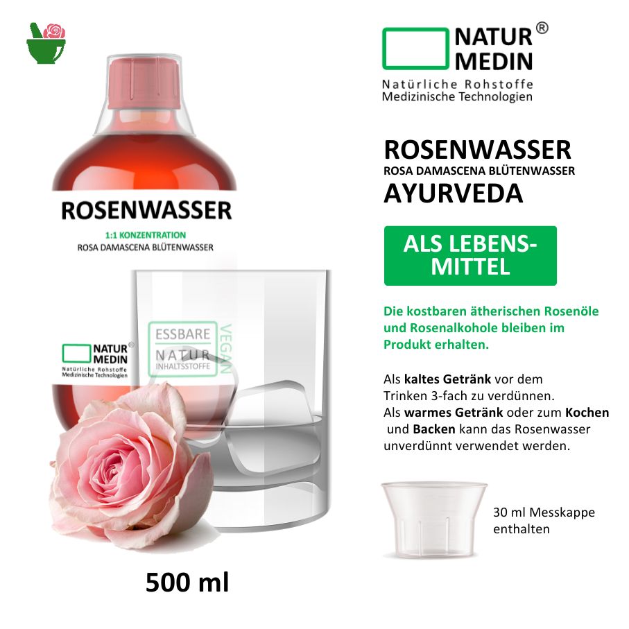 Rosenwasser Toner für Gesicht. Feuchtigkeit. 100% Natur.