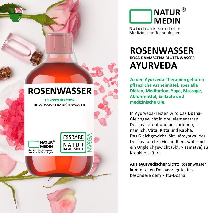 Rosenwasser Toner für Gesicht. Feuchtigkeit. 100% Natur.