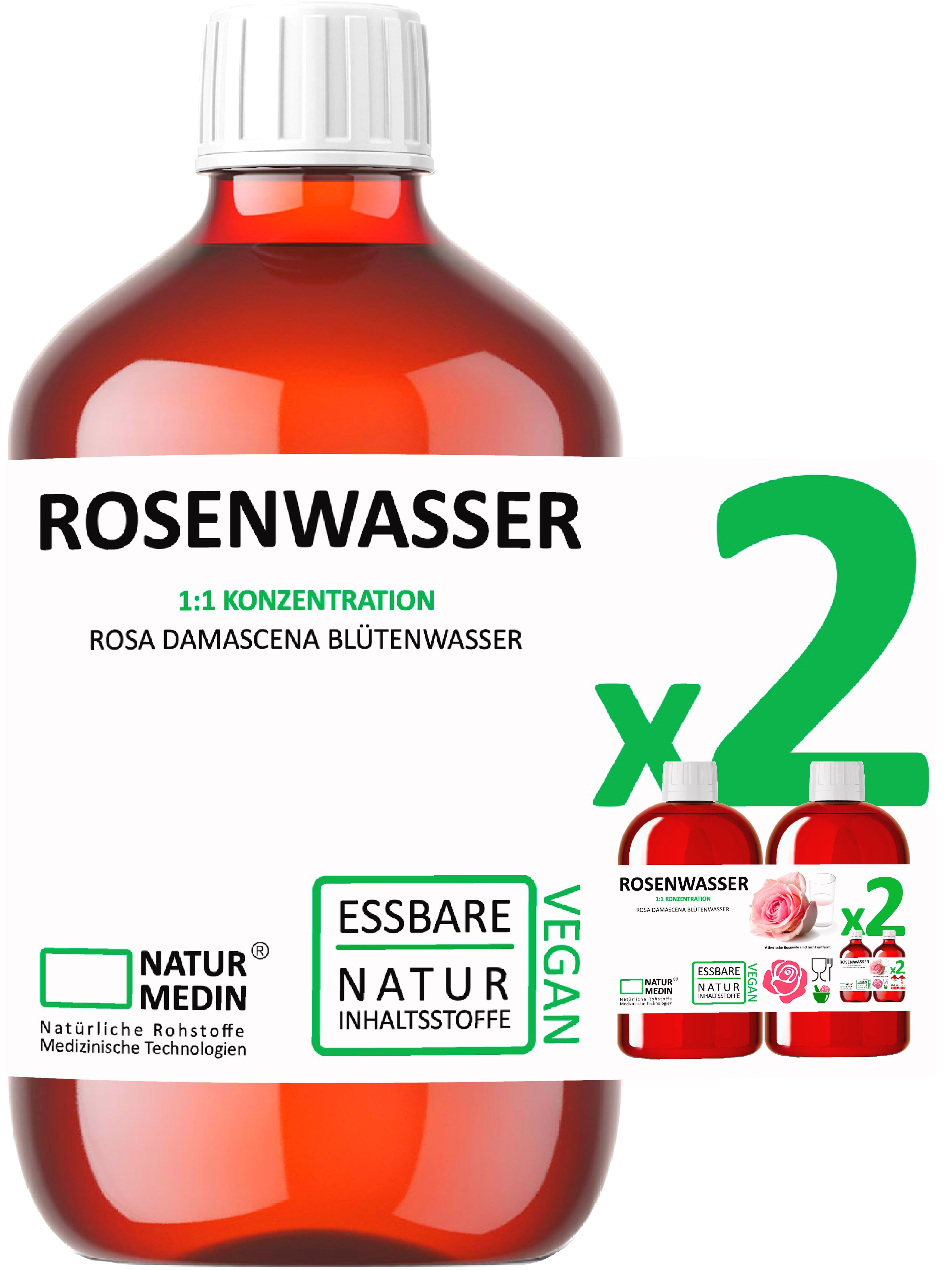 Rosenwasser Erfrischendes Gesichtswasser 100% Natur